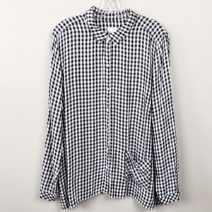 J. Jill / Black & White Gingham Button Down